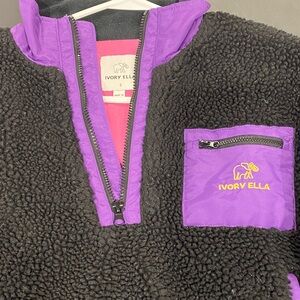 Ivory Ella Black and Purple Sherpa Jacket